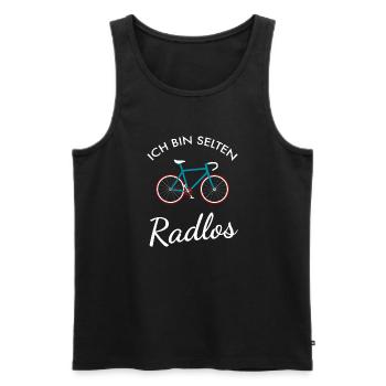 Ich Bin Selten Radlos - Fahrrad Radfahrer Radsport - Männer Premium Bio Tank Top - Schwarz - Vorne - Michal (187cm)