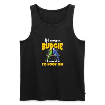 Budgerigar Parakeet Bird Pet Gift - Men's Premium Organic Tank Top - black - Front - AI Model Male 178 light (178cm)
