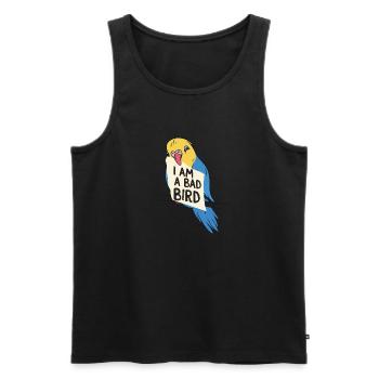 Budgerigar Perruche Oiseau Cadeau pour animaux de compagnie - Débardeur bio Premium Homme - noir - Devant - Michal (187cm)
