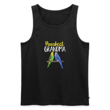 Budgerigar Perruche Oiseau Cadeau pour animaux de compagnie - Débardeur bio Premium Homme - noir - Devant - Michal (187cm)