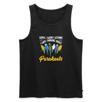 Budgerigar Parakeet Bird Pet Gift - Men's Premium Organic Tank Top - black - Front - AI Model Male 178 light (178cm)