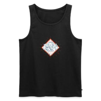Limited Edition 1964 Vintage - Männer Premium Bio Tank Top - Schwarz - Vorne - Michal (187cm)