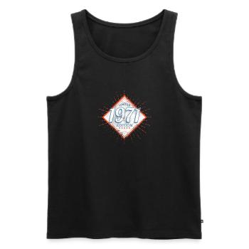 Limited Edition 1971 Vintage - Männer Premium Bio Tank Top - Schwarz - Vorne - Michal (187cm)
