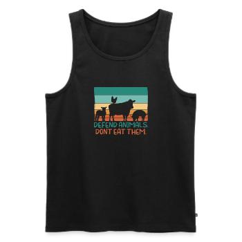 Veggie Lover Vegan Gift - Men's Premium Organic Tank Top - black - Front - Michal (187cm)