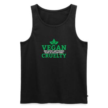 Veggie Lover Vegan Gift - Men's Premium Organic Tank Top - black - Front - Michal (187cm)