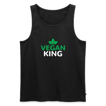 Veggie Lover Vegan Gift - Men's Premium Organic Tank Top - black - Front - Michal (187cm)