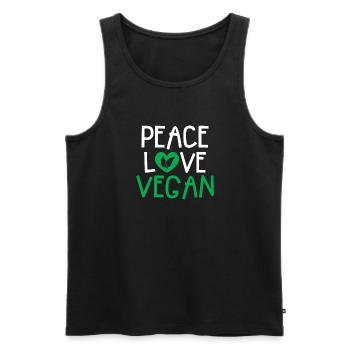 Veggie Lover Vegan Gift - Men's Premium Organic Tank Top - black - Front - Michal (187cm)