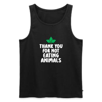 Veggie Lover Vegan Gift - Men's Premium Organic Tank Top - black - Front - Michal (187cm)