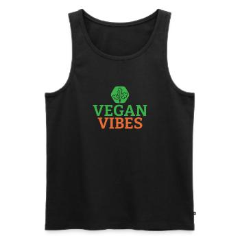 Veggie Lover Vegan Gift - Men's Premium Organic Tank Top - black - Front - Michal (187cm)