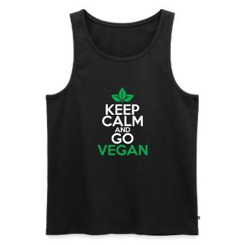 Veggie Lover Vegan Gift - Men's Premium Organic Tank Top - black - Front - Michal (187cm)