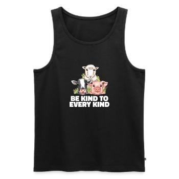 Veggie Lover Vegan Gift - Men's Premium Organic Tank Top - black - Front - Michal (187cm)