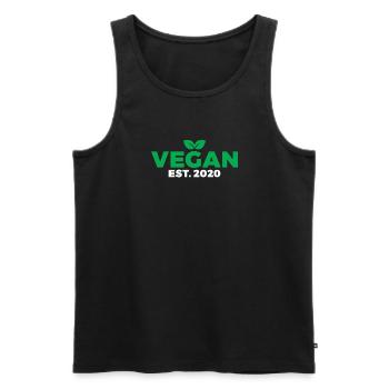 Veggie Lover Vegan Gift - Men's Premium Organic Tank Top - black - Front - Michal (187cm)