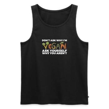 Veggie Lover Vegan Gift - Men's Premium Organic Tank Top - black - Front - Michal (187cm)