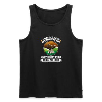 University Peak est sur ma liste Camping de randonnée - Débardeur bio Premium Homme - noir - Devant - Michal (187cm)