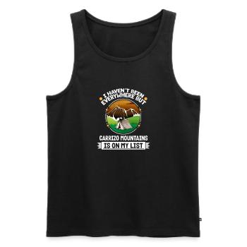 Les montagnes de Carrizo sont sur ma liste Camping de randonnée - Débardeur bio Premium Homme - noir - Devant - Michal (187cm)