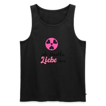 Ich strahle Liebe aus - Männer Premium Bio Tank Top - Schwarz - Vorne - AI Model Male 178 light (178cm)