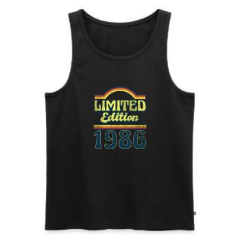 Edition Limitée Millésime 1986 - Débardeur bio Premium Homme - noir - Devant - Michal (187cm)