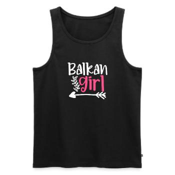 Balkan Girl Croatia Albania Kosovo Bosnia - Men's Premium Organic Tank Top - black - Front - Michal (187cm)