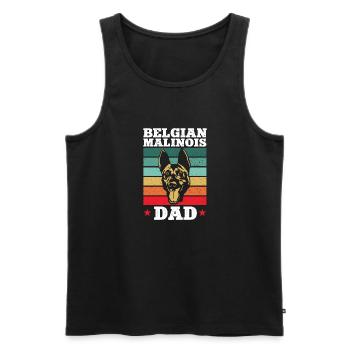 Malinois Belgian Shepherd Mechelaar Dog - Men's Premium Organic Tank Top - black - Front - AI Model Male 178 light (178cm)