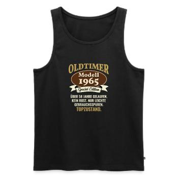 58 years oldtimer model 1965 58th birthday - Men's Premium Organic Tank Top - black - Front - AI Model Male 178 light (178cm)