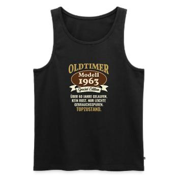 60 years oldtimer model 1963 60th birthday - Men's Premium Organic Tank Top - black - Front - AI Model Male 178 light (178cm)