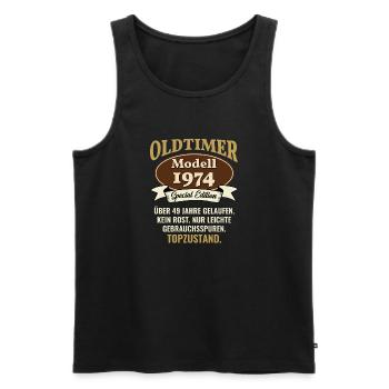 49 years oldtimer model 1974 49th birthday - Men's Premium Organic Tank Top - black - Front - AI Model Male 178 light (178cm)