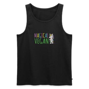 Veggie Lover Vegan Gift - Men's Premium Organic Tank Top - black - Front - Michal (187cm)