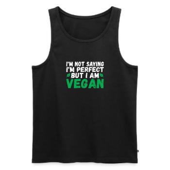 Veggie Lover Vegan Gift - Men's Premium Organic Tank Top - black - Front - Michal (187cm)