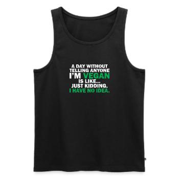 Veggie Lover Vegan Gift - Men's Premium Organic Tank Top - black - Front - Michal (187cm)