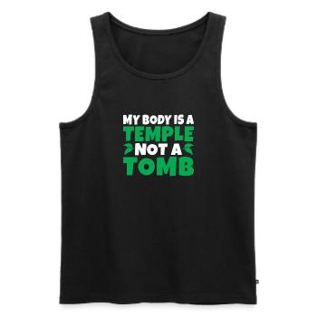 Veggie Lover Vegan Gift - Men's Premium Organic Tank Top - black - Front - Michal (187cm)