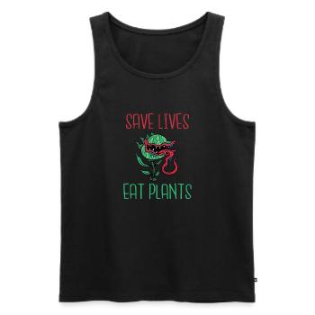 Veggie Lover Vegan Gift - Men's Premium Organic Tank Top - black - Front - Michal (187cm)