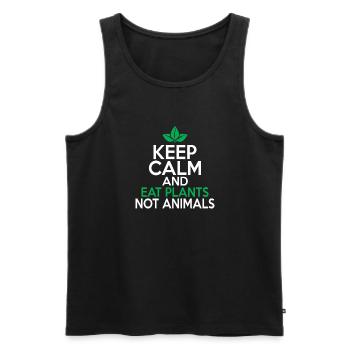 Veggie Lover Vegan Gift - Men's Premium Organic Tank Top - black - Front - Michal (187cm)
