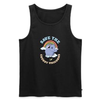 Save The Chubby Unicorns Cute Rhinoceros - Männer Premium Bio Tank Top - Schwarz - Vorne - AI Model Male 178 light (178cm)