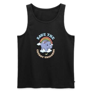 Save The Chubby Unicorns Cute Rhinoceros - Männer Premium Bio Tank Top - Schwarz - Vorne - AI Model Male 178 light (178cm)