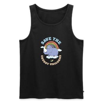 Save The Chubby Unicorns Cute Rhinoceros - Männer Premium Bio Tank Top - Schwarz - Vorne - AI Model Male 178 light (178cm)