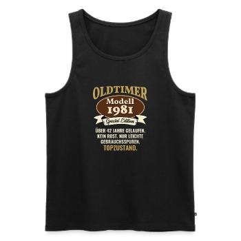 42 Jahre Oldtimer Modell 1981 42. Geburtstag - Männer Premium Bio Tank Top - Schwarz - Vorne - Michal (187cm)