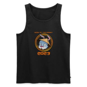 Happy Chinese New Year 2023 I Year Of The Rabbit - Men's Premium Organic Tank Top - black - Front - AI Model Male 178 light (178cm)