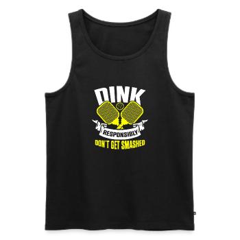 Dink responsibly don't get smashed pickleball - Men's Premium Organic Tank Top - black - Front - AI Model Male 178 light (178cm)