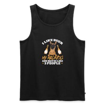Malinois Belgian Shepherd Mechelaar Dog - Men's Premium Organic Tank Top - black - Front - AI Model Male 178 light (178cm)