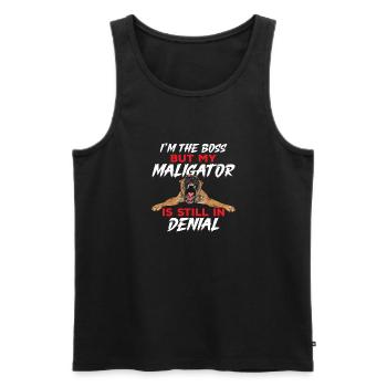 Malinois Belgian Shepherd Mechelaar Dog - Men's Premium Organic Tank Top - black - Front - AI Model Male 178 light (178cm)