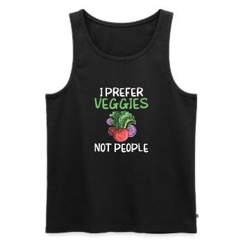 Veggie Lover Vegan Gift - Men's Premium Organic Tank Top - black - Front - Michal (187cm)
