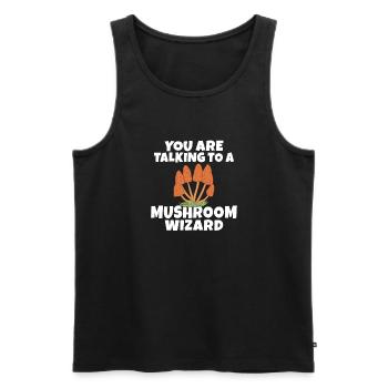 Fungi Hunter Mushroom Hunter Cadeaux - Débardeur bio Premium Homme - noir - Devant - Michal (187cm)