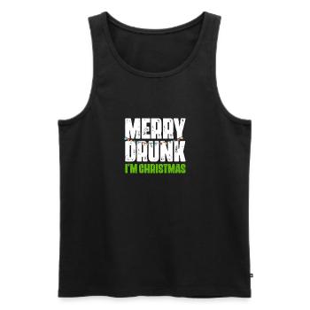 Funny Merry Drunk I'm Christmas Ugly Christmas - Männer Premium Bio Tank Top - Schwarz - Vorne - Michal (187cm)