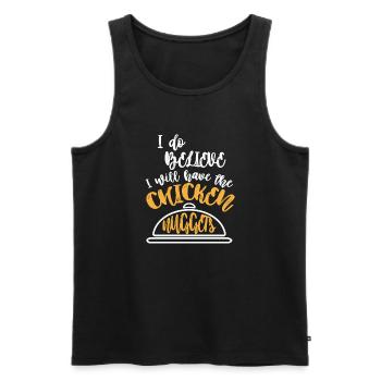 Peace Love Poulet Nuggets Love Peace Fast Food - Débardeur bio Premium Homme - noir - Devant - Michal (187cm)