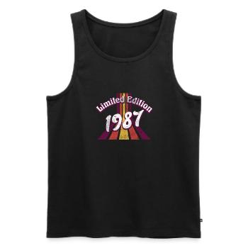 Edition Limitée Millésime 1987 - Débardeur bio Premium Homme - noir - Devant - Michal (187cm)