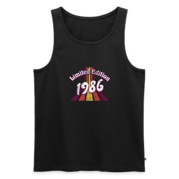 Edition Limitée Millésime 1986 - Débardeur bio Premium Homme - noir - Devant - Michal (187cm)