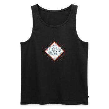 Limited Edition 1984 Vintage - Männer Premium Bio Tank Top - Schwarz - Vorne - Michal (187cm)