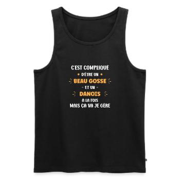 Beau gosse danois - Débardeur bio Premium Homme - noir - Devant - Michal (187cm)