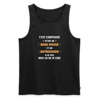 Beau gosse autrichien - Débardeur bio Premium Homme - noir - Devant - Michal (187cm)