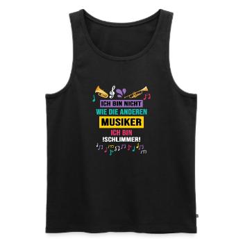 Musik Frontmann Musiker Notenschlüssel Band - Männer Premium Bio Tank Top - Schwarz - Vorne - Michal (187cm)